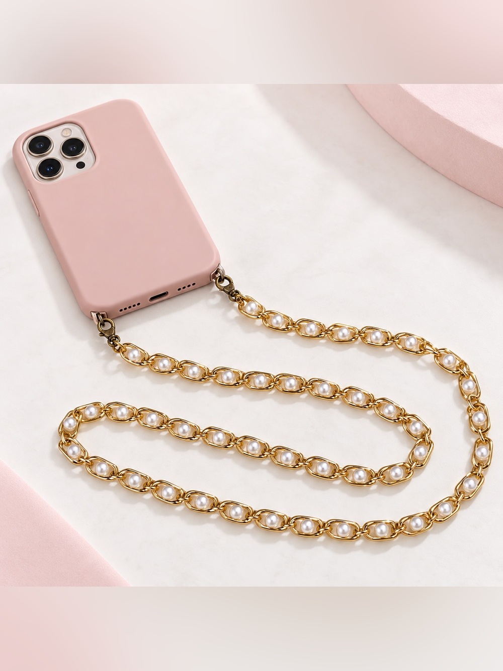 Pre-Loved Pearl & Gold Purse Strap